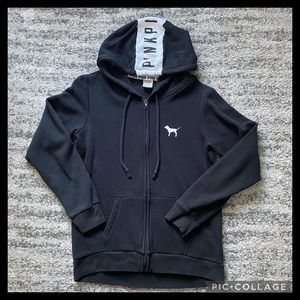 💖PINK💖 BLACK ZIP-UP HOODIE